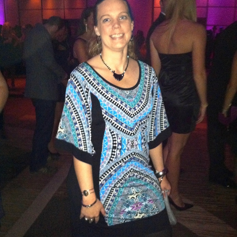 Knee Length Mod Print Shift Dress - Picture 2 of 2